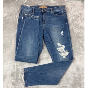 Joes Jeans Skinny Ankle Distressed Raw Hem Blue Denim Jeans W30 CL#138M